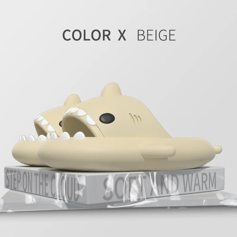 2024 Summer Shark Slippers Women Slides Men Bathroom Flip Flops Home Anti-Skid Flat Shoes Outdoor Fins Removable Slides Sandals