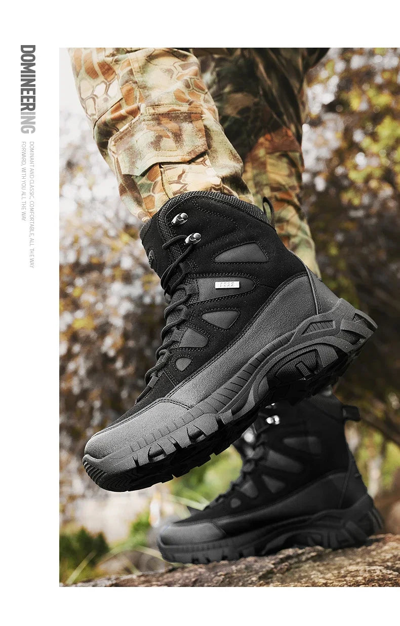 Men Tactical Boots Lace Up Military Army Boot Unisex Work Hiking Shoe Desert Waterproof Brand Climbing Shoe Male Ankle Size Plus