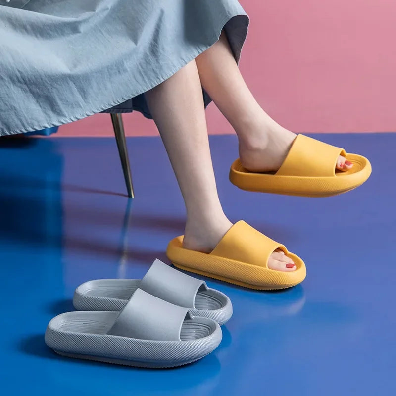 Big Size 48 49 Men Slippers Women Soft EVA Platform Thick Sole Slides Summer Beach Sandals Couples Home Anti-Slip Bathroom Shoes