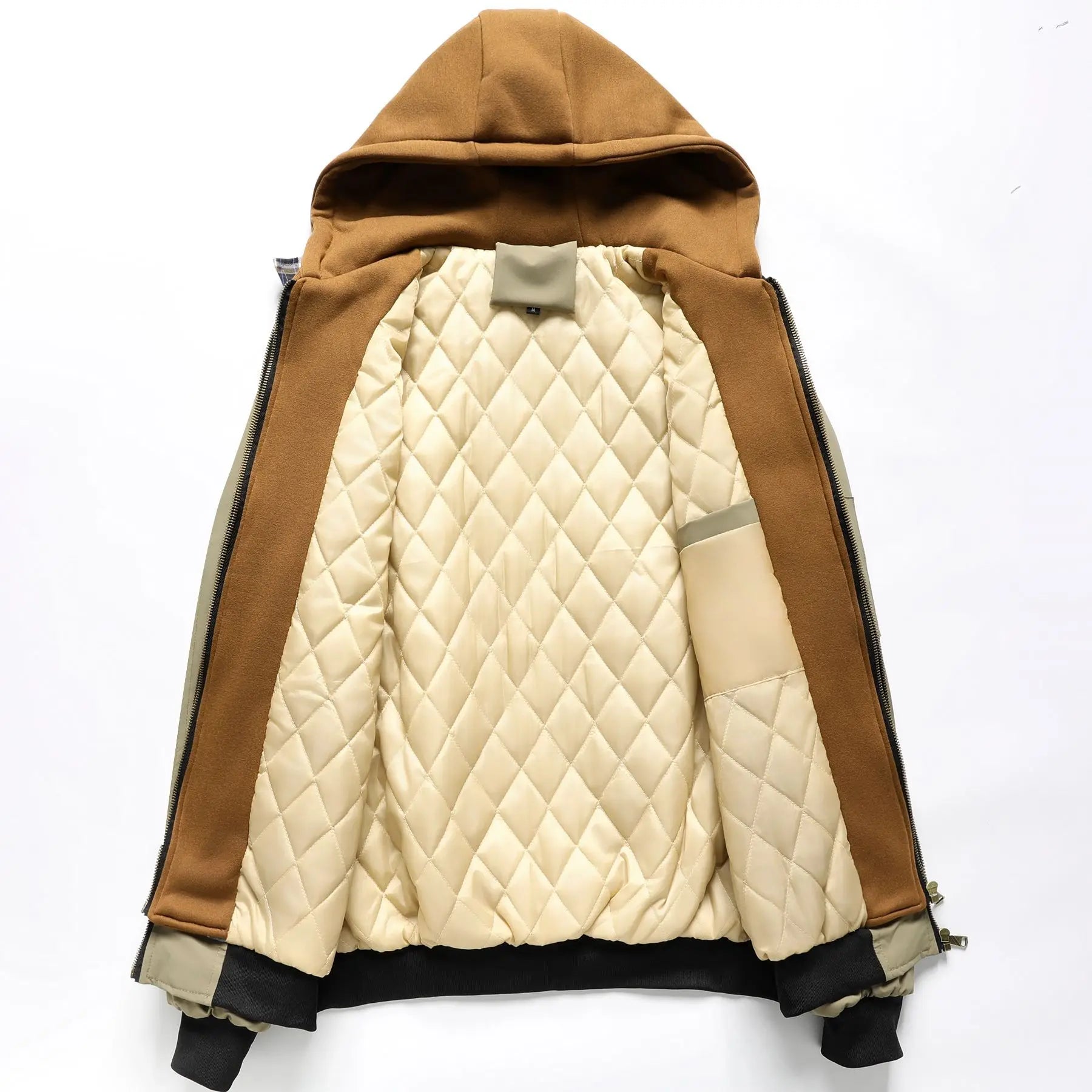 Spring Autumn Winter New Fashion Men’s Casual Trendy Color-coded Loose Fake 2 Piece Set Jacket Male Hooded Coats Clothes Tops