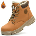 New 2024 Fashion Winter Velvet Work Safety Boots For Men Nail Proof Indestructible Waterproof Steel Toe Cap Male Sneakers