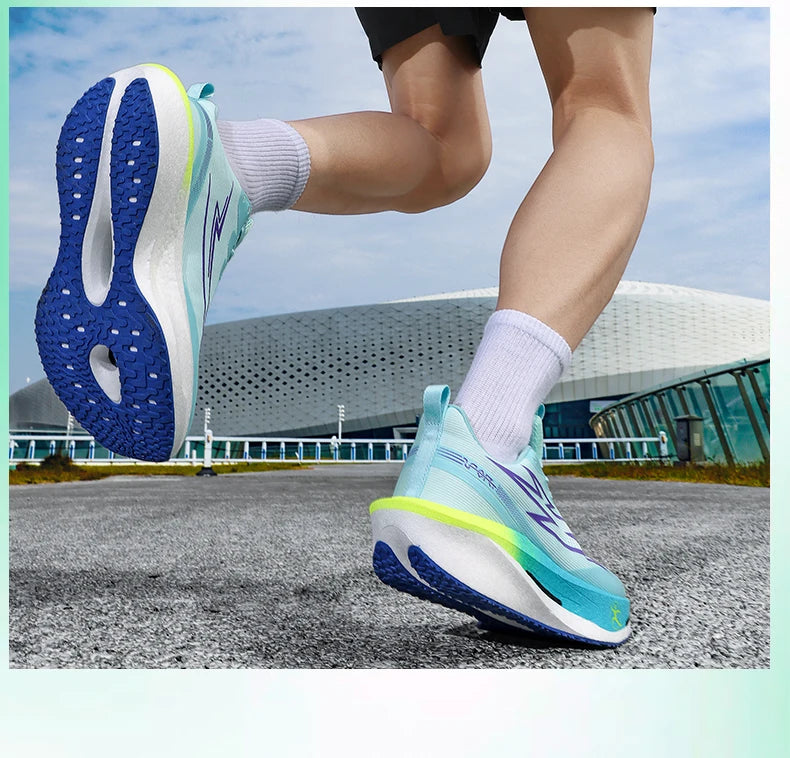 Running Shoes Marathon Carbon Board Air Cushion Men Sports Breathable Lightweight Women's Comfortable Athletic Nonskid Sneakers