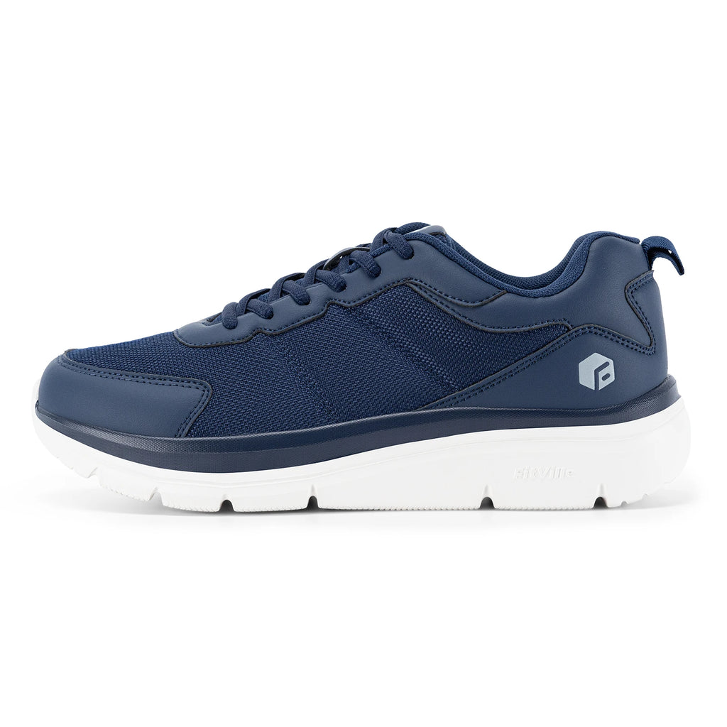 FitVille Men's Walking Shoes Wide Width Max Cushioning Lightweight Sneakers Casual Shoes for Plantar Fasciitis Pain Relief