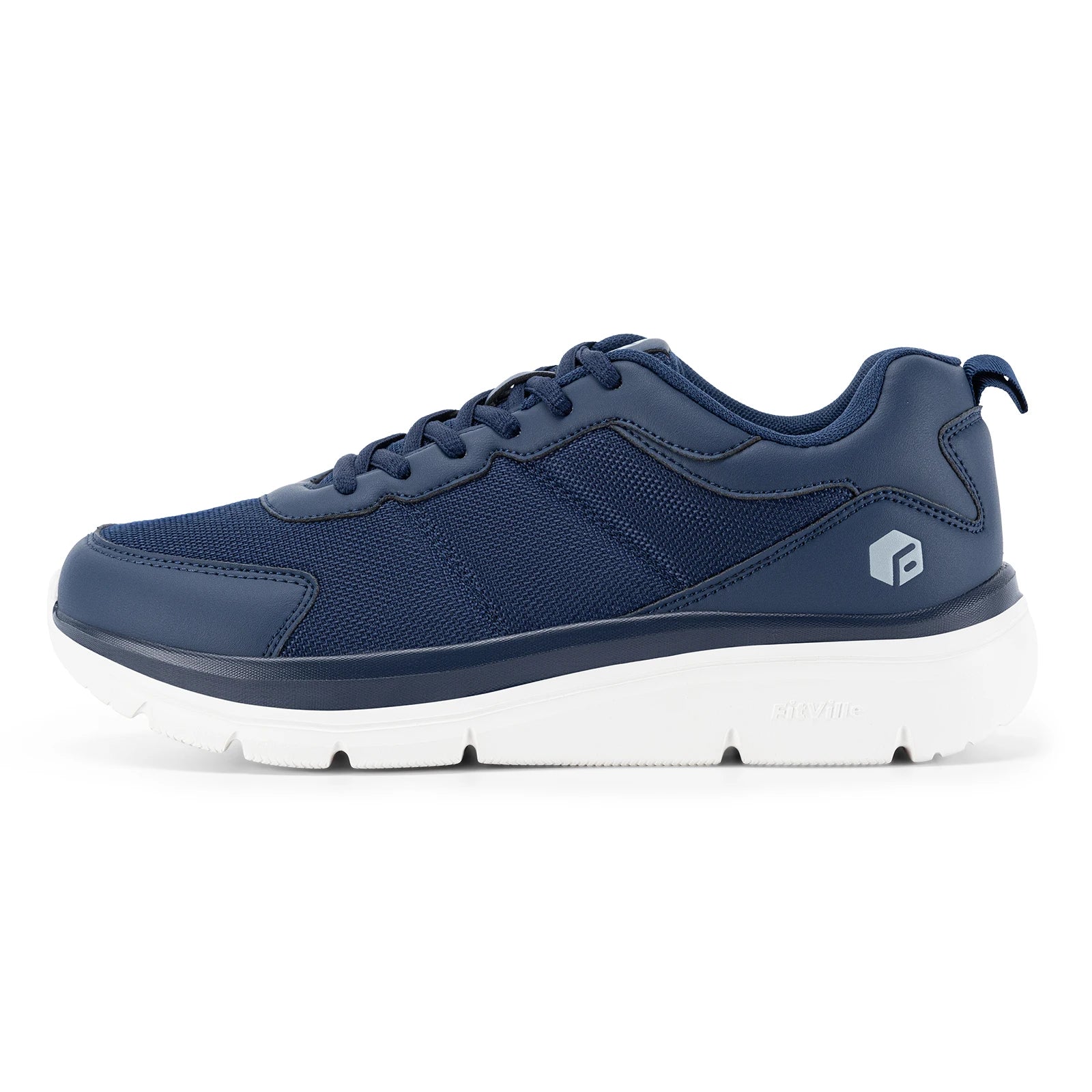 FitVille Men's Walking Shoes Wide Width Max Cushioning Lightweight Sneakers Casual Shoes for Plantar Fasciitis Pain Relief