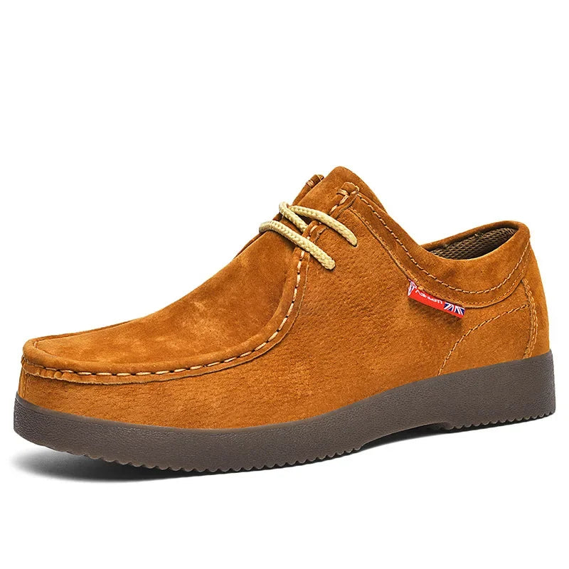 High Quality Men Casual Shoes Suede Leather Work Shoes Platform British Business Party Dress Shoes Male Lace-up Flats Sneakers