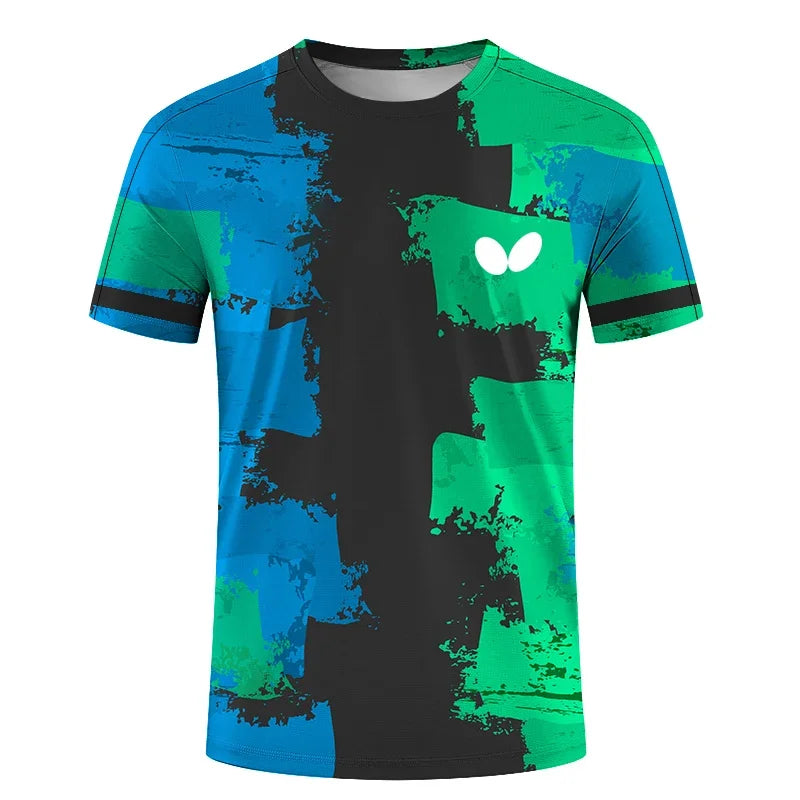 Men's short-sleeve, round-neck T-shirt, 3D, quick-drying, printed prom dress style, loose, breathable, comfortable, Summer