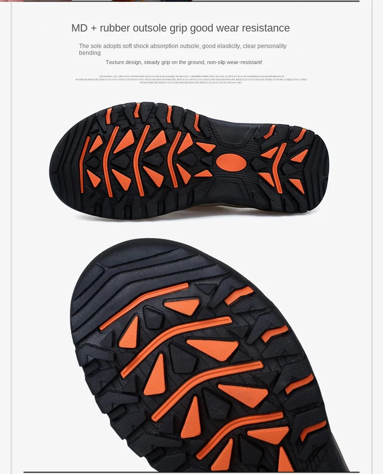 Cow Leather Outdoor Men Slippers Non-slip Wear-resistant Men's Flip Flops Summer Casual Shoes For Men Beach Sandals Plus Size
