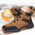 Waterproof Steel Toe Work Shoes Anti Crush Slip Resistant with Rotating Buckle No Tie Cross-Border Labor Protection Shoes