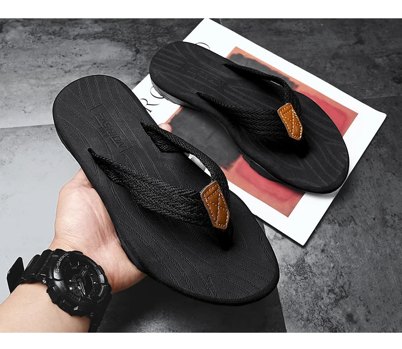 Home Flip Flops Fashion Men's Slippers Outdoor Sandals Summer Beach Shoes Size 39-46