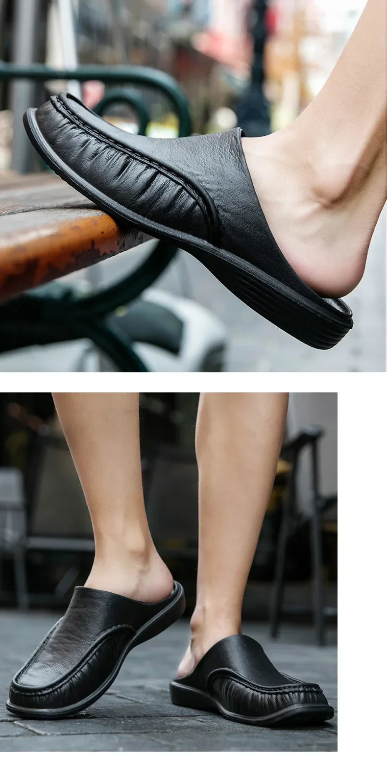 2025 Men Shoes EVA Slip on Flats Shoes Men's Slippers Men Walking Half Slipper Comfortable Soft Household Sandals