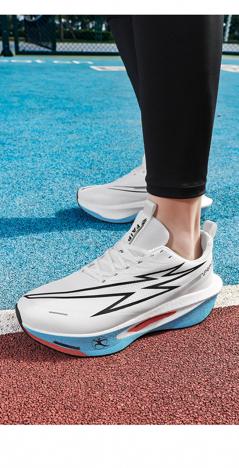 Running Shoes Marathon Carbon Board Air Cushion Men Sports Breathable Lightweight Women's Comfortable Athletic Nonskid Sneakers