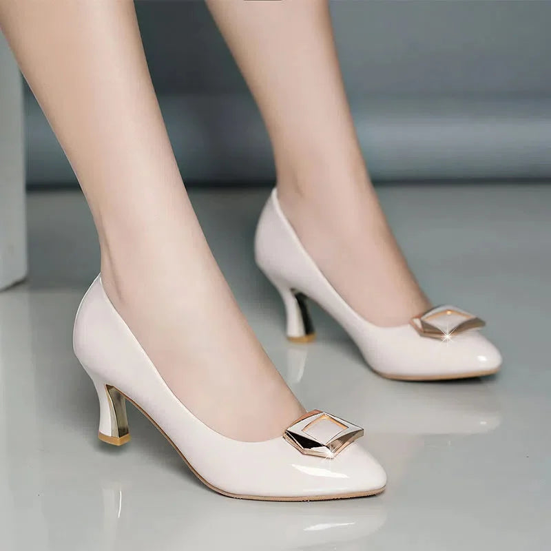 Women Cute Casual Brown High Quality High Heel Pumps Lady Casual Striped Shoes Female Sexy Party Shoes Bombas De Mujeres E5131