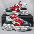 Chunky Sneaker Men Designer Sport Shoes Fashion Casual Microfiber Leather Fabric Breathable Height Increased Flat Platform Shoes