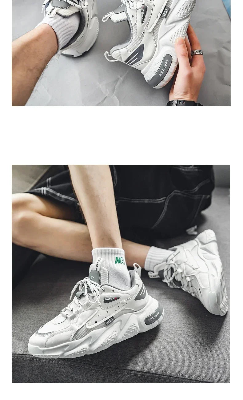 2025 Fashion and Comfortable Mesh Breathable Outsole Shoes Summer Hot Sale Mens Casual Shoes Thick Bottom Breathable Sneaker