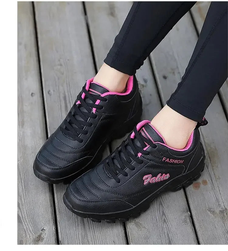 New 2025 Autumn Winter Sneakers Women Comfort Soft Sole Non Slip Casual Shoes for Women PU Waterproof Sport Shoes Zapatillas