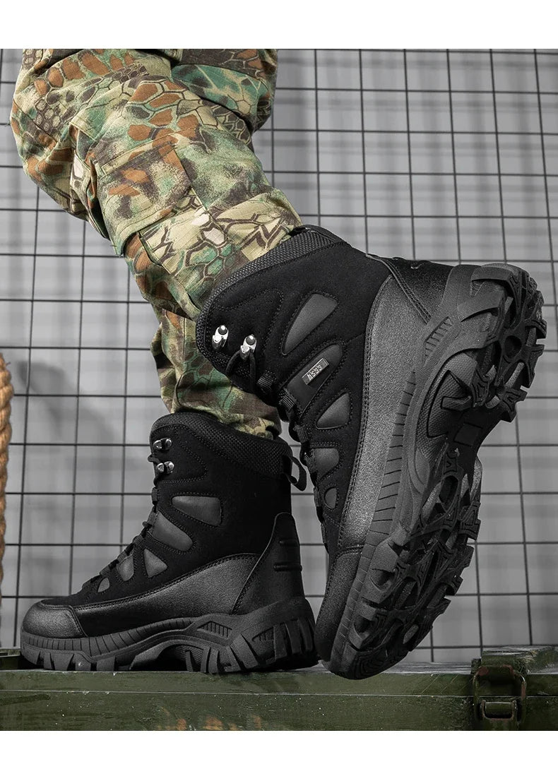 Men Tactical Boots Lace Up Military Army Boot Unisex Work Hiking Shoe Desert Waterproof Brand Climbing Shoe Male Ankle Size Plus