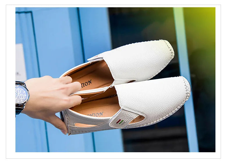 Men's Moccasins Summer Walking Breathable Casual Shoes Flat Shoes