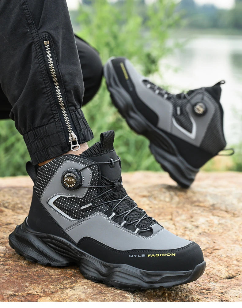 Rotating button Safety Shoes Men Boots work Sneakers Male Steel Toe shoes Protective Boots Puncture-Proof Indestructible shoes