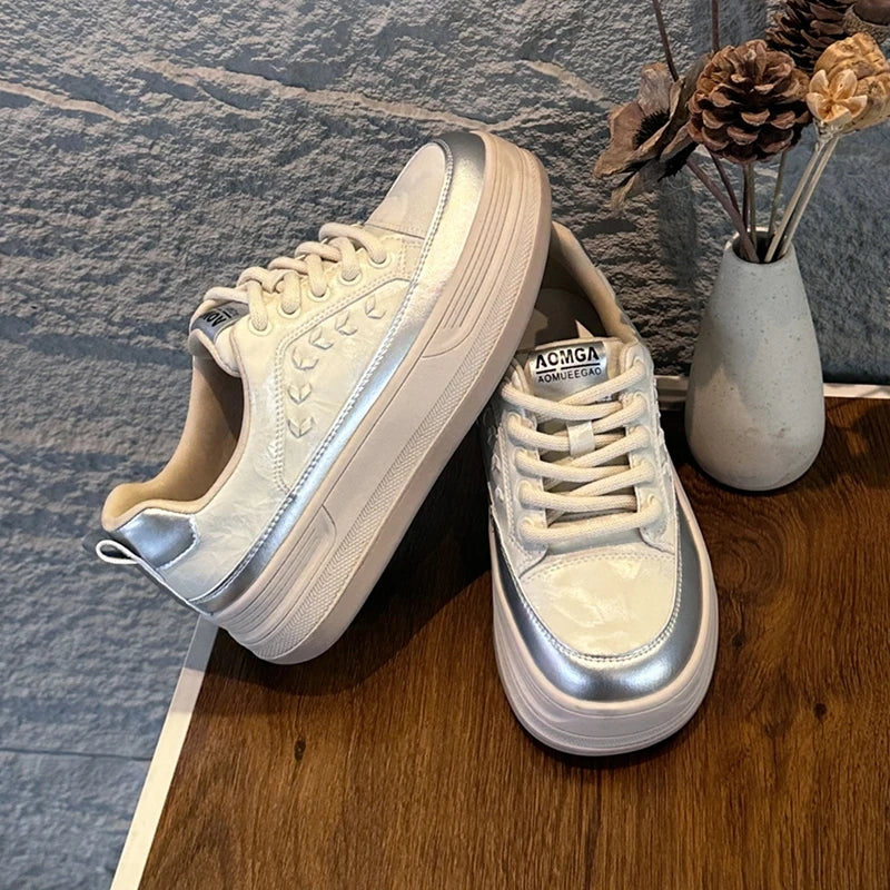 AIYUQI 2026 New Women's sneakers Shoes Flat Casual Women Skateboard Shoes Lace-Up Leopard Print female Dexterity Shoes