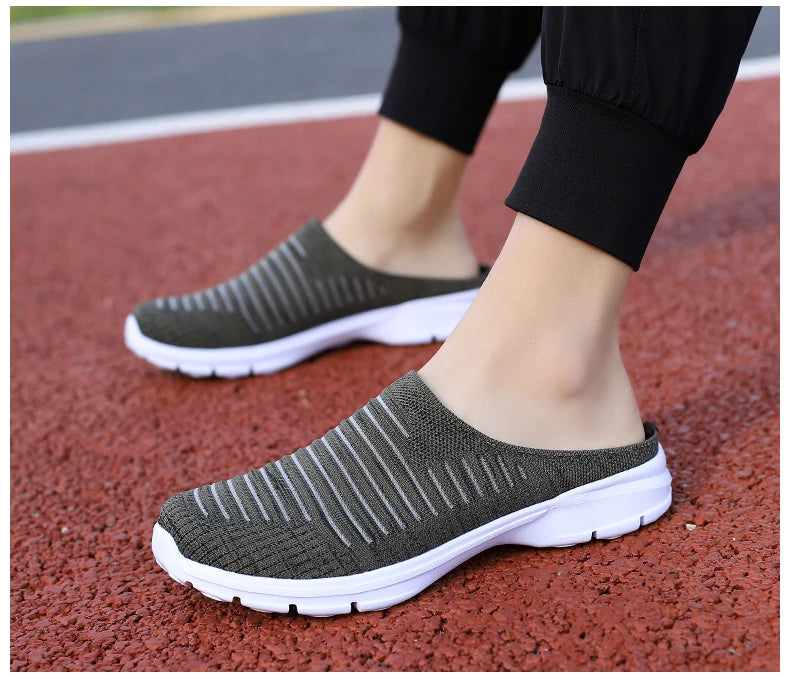 Men Slippers Summer Mesh Breathable Home Indoor Slippers Men Thick Bottom Slides Fashion Couple Walking Shoes Chanclas Hombre