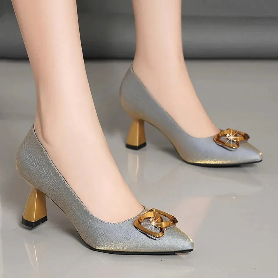 Women Cute Casual Brown High Quality High Heel Pumps Lady Casual Striped Shoes Female Sexy Party Shoes Bombas De Mujeres E5131