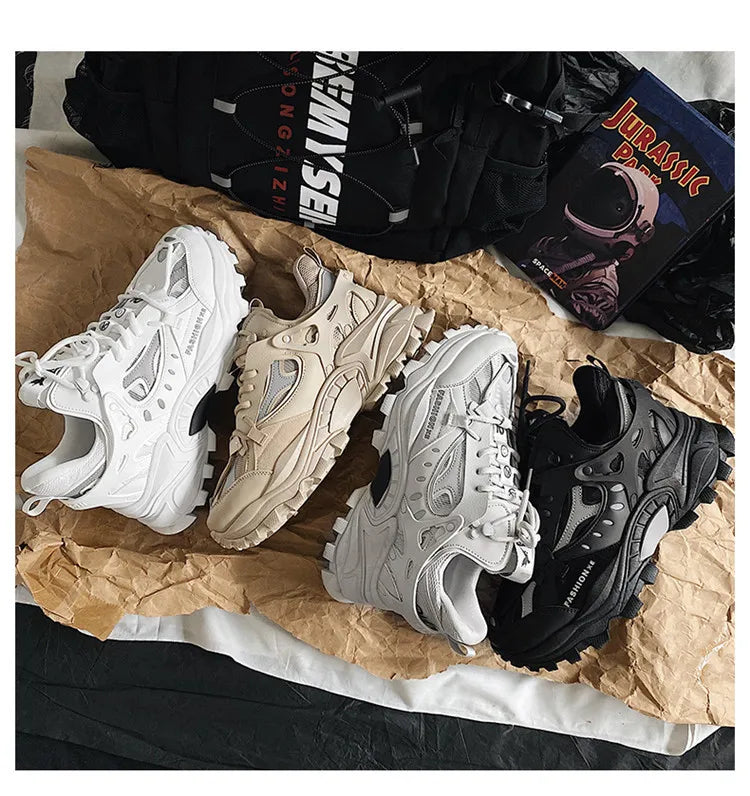 Men's Vulcanized Shoes Luxury Sneakers Harajuku Chunky Sneakers Autumn Running Footwear Male High Fashion Zapatos Hombre