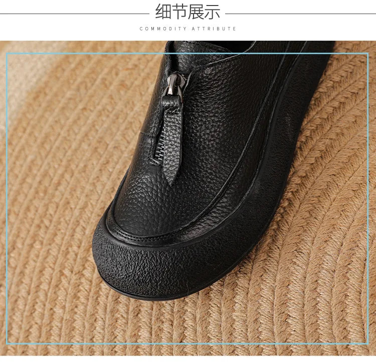 Top quality front zip red loafers woman slip-on geunine leather shoes designer womens oxford sneakers plus size female shoe