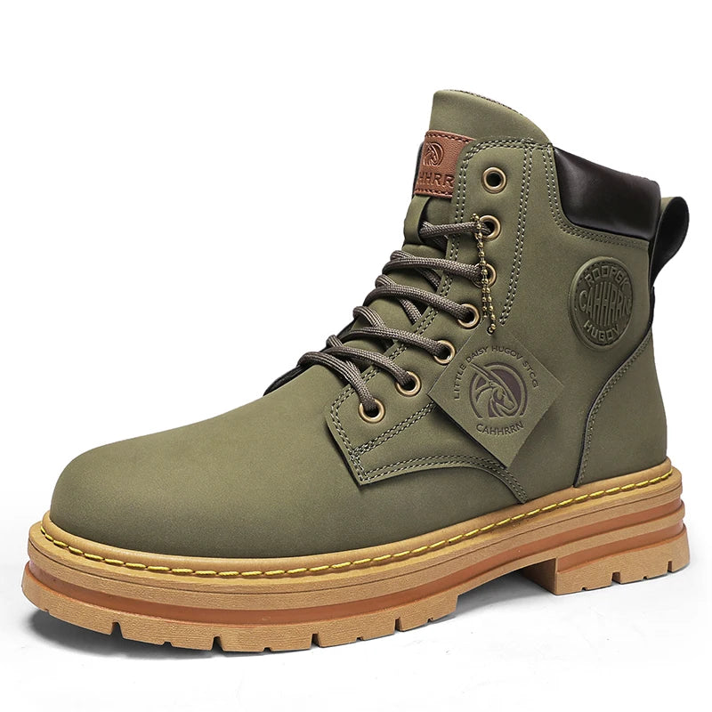2026 Winter Ankle Boots Men's Boots Outdoor Yellow Boots Classic Design High Top Men Casual Shoes Botas Para Hombre
