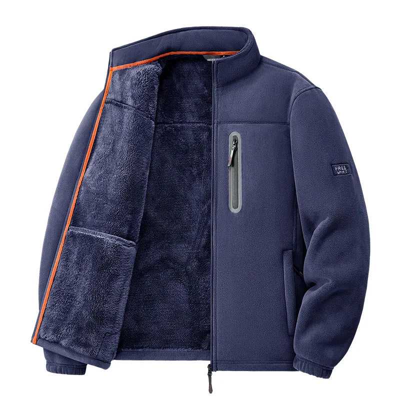 Men's Outdoor Fleece Jacket Autumn Winter Thickened Polar Fleece with Added Insulation New Season Warm Casual Coat