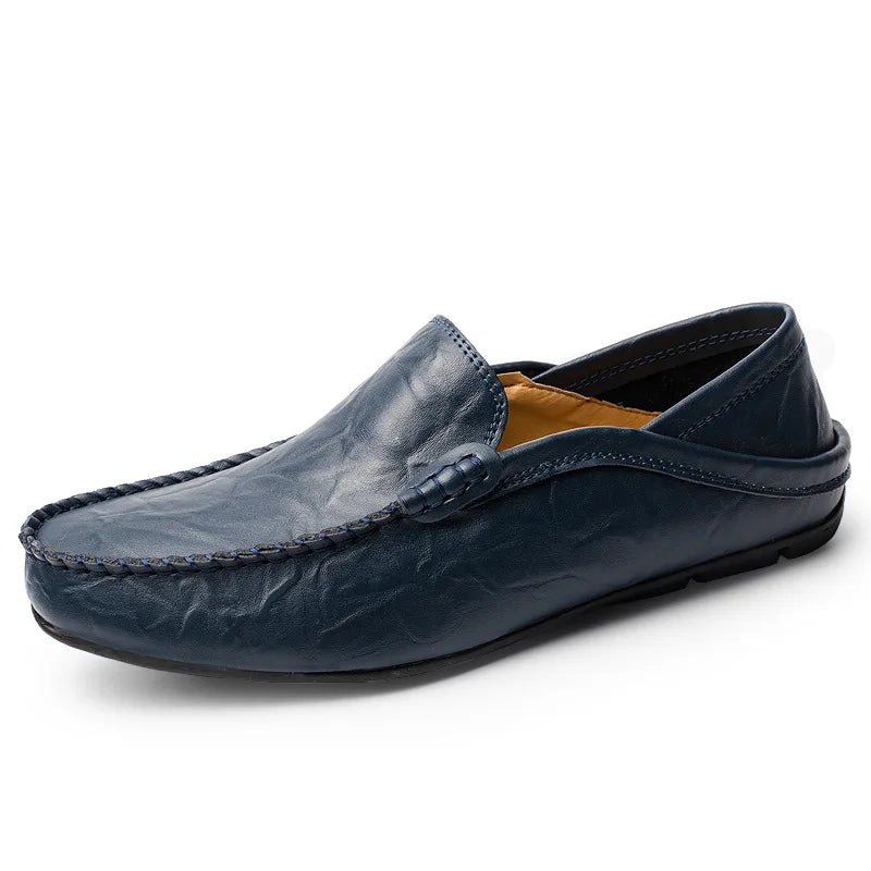 Men Loafers 2025 New Leather Shoes Men‘s Casual Shoes Moccasins Breathable Sneakers Men Driving Shoes Comfort Flats Plus Size 48