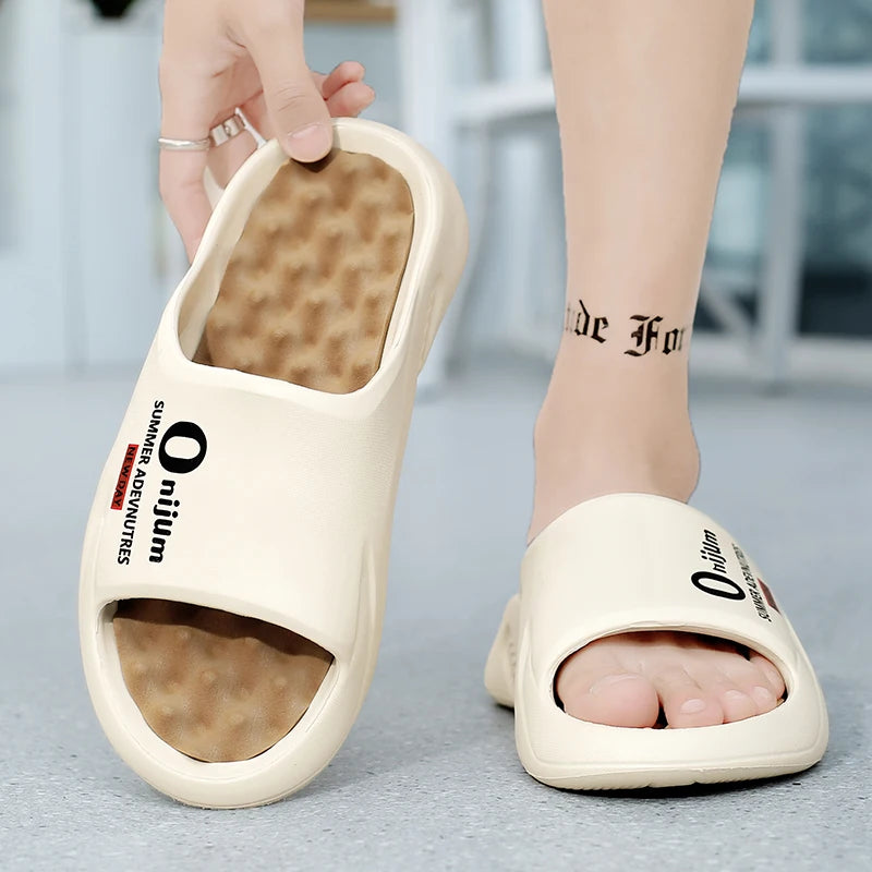 Men Slippers 2024 Summer New Platform Slides Sandals EVA Soft-sole Men Shoes Indoor Outdoor Walking Beach Shoes Flip Flops