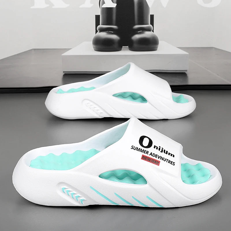Men Slippers 2024 Summer New Platform Slides Sandals EVA Soft-sole Men Shoes Indoor Outdoor Walking Beach Shoes Flip Flops