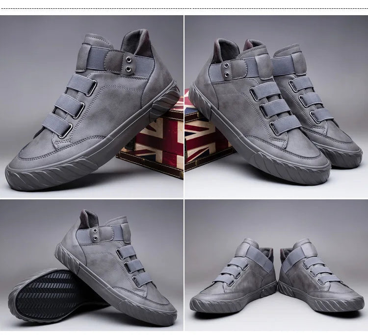 Fashion Shoes New Men's  Black High Top Casual Shoes Men Wear-resisting Loafers Designer Leisure Vulcanized shoes 2023