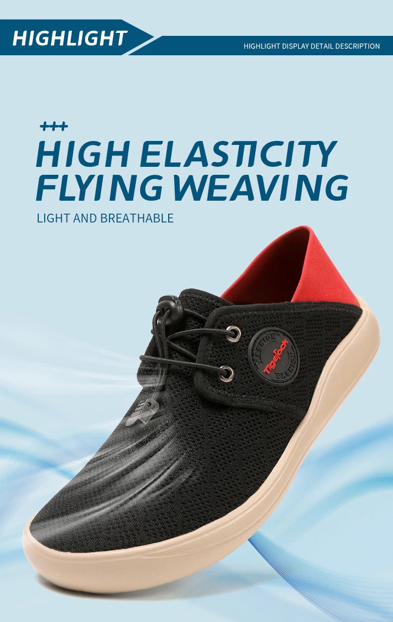 Hot Summer Mesh Men's Shoes Fashion Breathable Men Casual Shoes Handmade Flat Wading Shoes Outdoor Men Sneakers Big Size 38-46