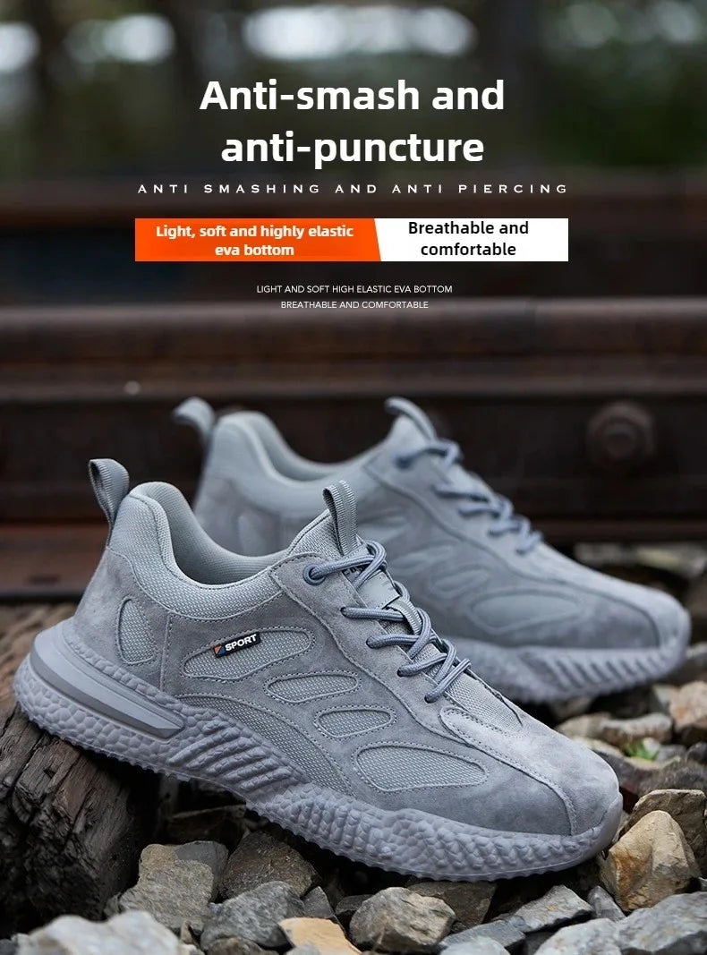 plastic toe cap safety shoes lightweight comfortable construction shoes for men protective work sneakers anti-slip work shoes