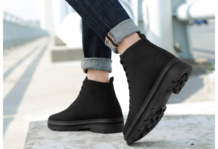 Men Boots Elevator Shoes Hidden Heels Canvas Heightening Shoes For Man Hidden Heels Increase Insole 10CM 8CM Sports Height Shoes