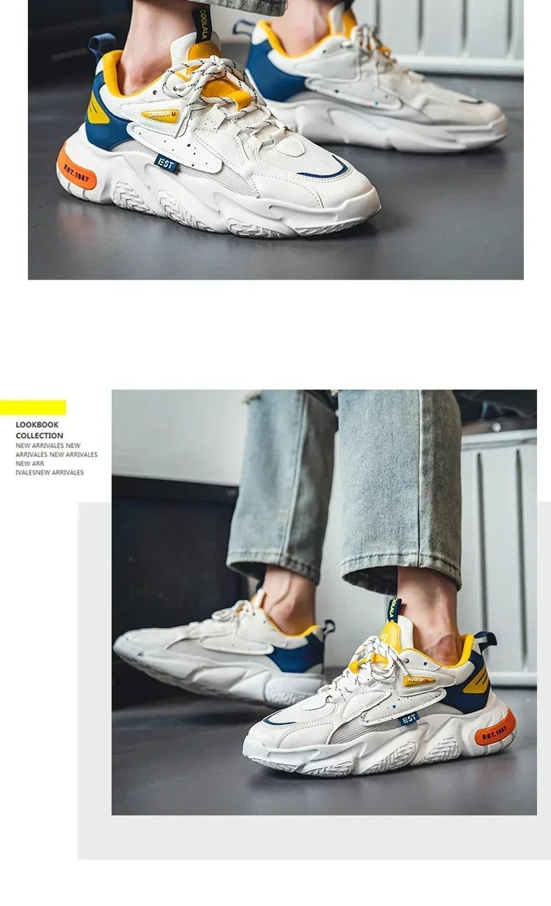 2025 Fashion and Comfortable Mesh Breathable Outsole Shoes Summer Hot Sale Mens Casual Shoes Thick Bottom Breathable Sneaker