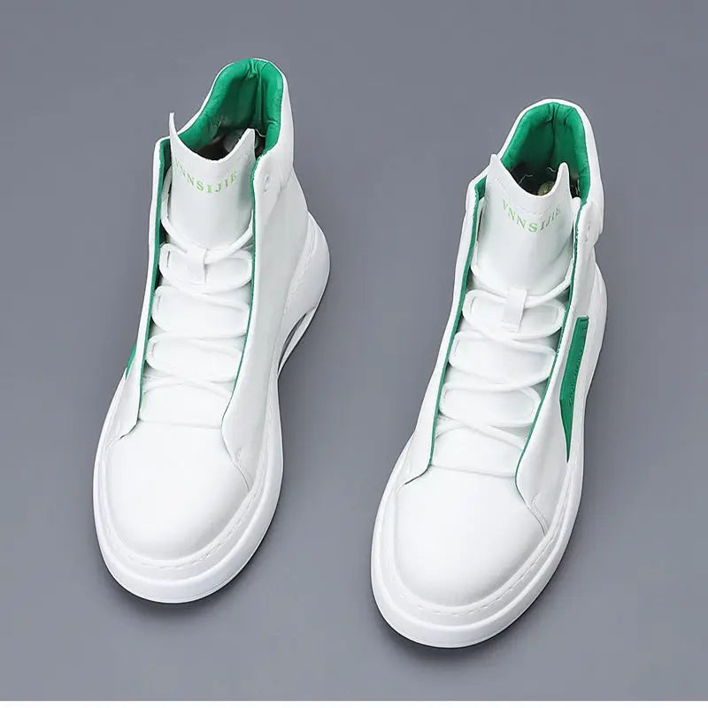 Luxury brand casual sneaker for men White high top air cushion sneakers Man Comfortable Soft Lace up botas masculino 2024