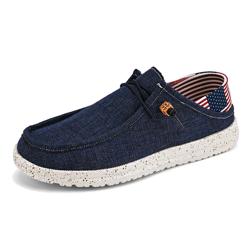 Men's Canvas Shoes Summer 2023 New Lightweight Breathable Soft Slip on Casual Shoes Fashion Beach Vacation Loafers Men Footwear