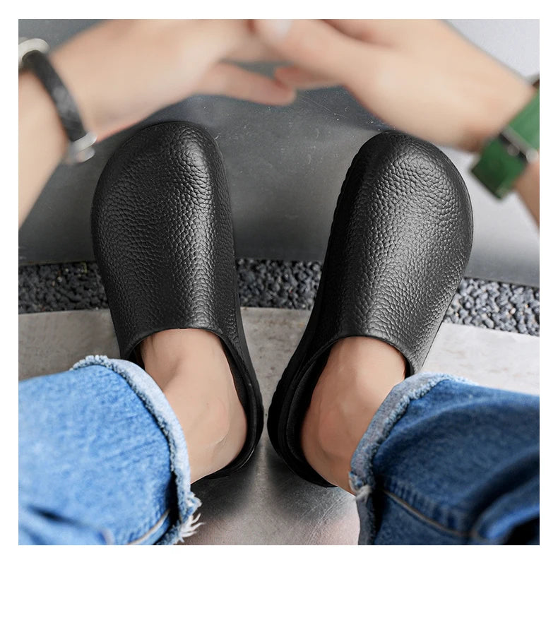 Couple Chef Shoes Four Seasons Waterproof  Anti slip Men's and Women's casual Business Work Shoes Fashion comfort Half EVA Shoes