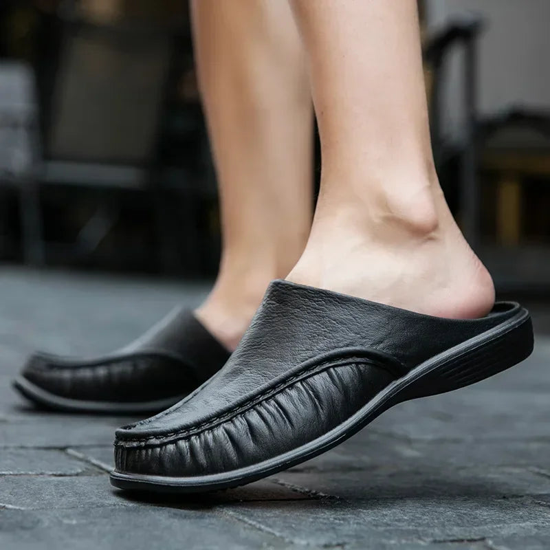 2025 Men Shoes EVA Slip on Flats Shoes Men's Slippers Men Walking Half Slipper Comfortable Soft Household Sandals