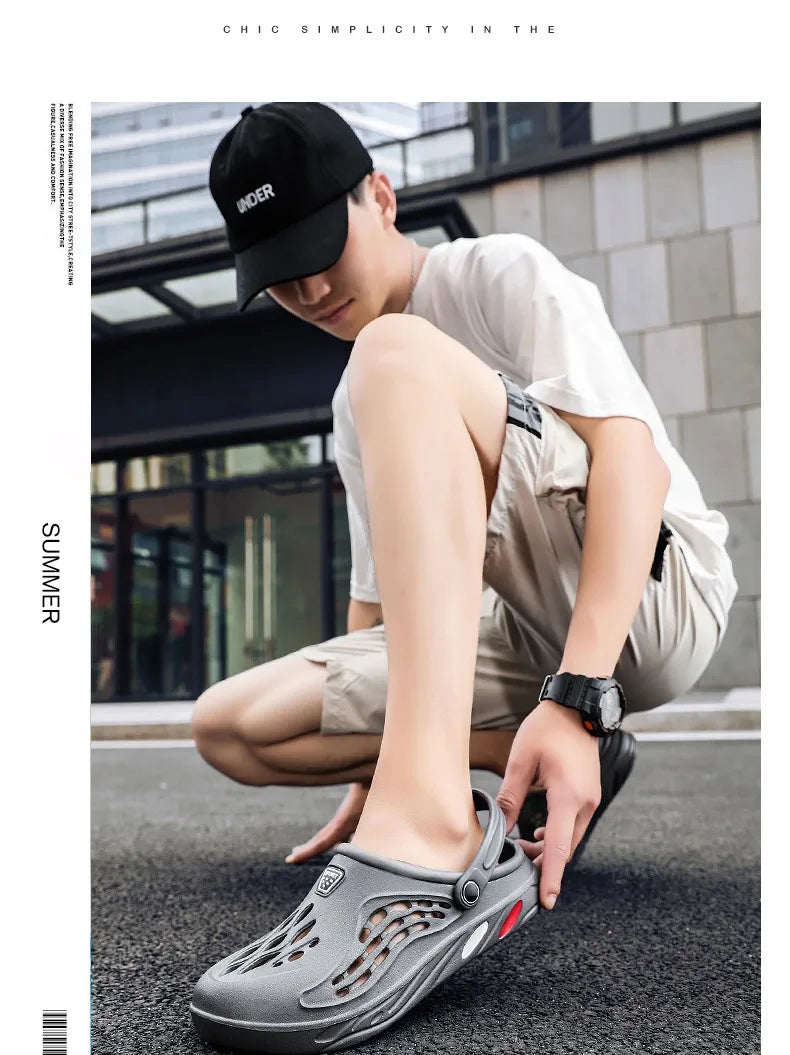 Male Slippers EVA Outdoor Vacation Simple Sandals Indoor Anti-slip Waterproof Clogs Off White Shose Summer Platform Shoes
