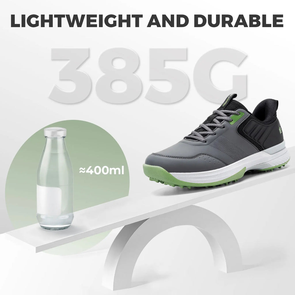 Fittington Professional Golf Shoes Wide Man Casual Sneakers Cushioning Outdoor Water Resistant Sport Shoes for Men with Spike