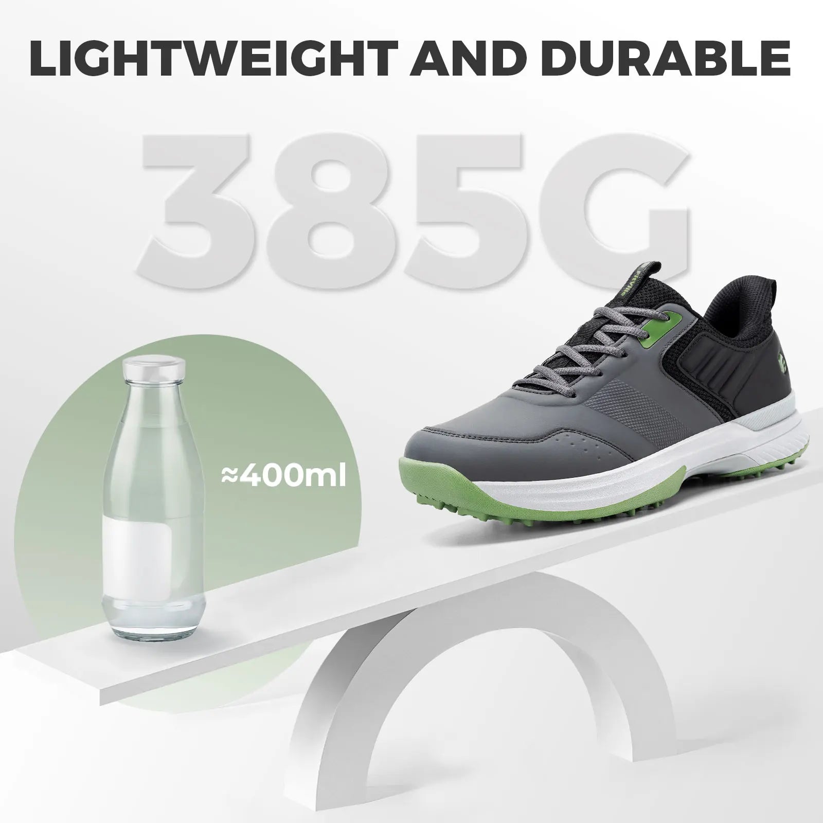 Fittington Professional Golf Shoes Wide Man Casual Sneakers Cushioning Outdoor Water Resistant Sport Shoes for Men with Spike