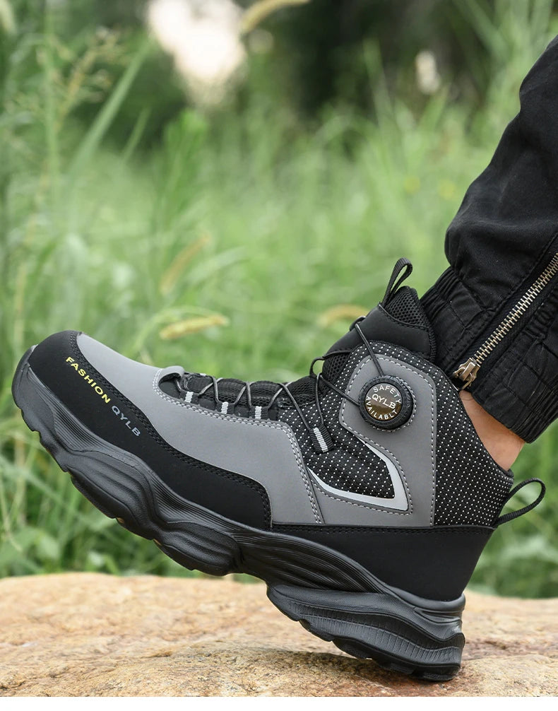 Rotating button Safety Shoes Men Boots work Sneakers Male Steel Toe shoes Protective Boots Puncture-Proof Indestructible shoes