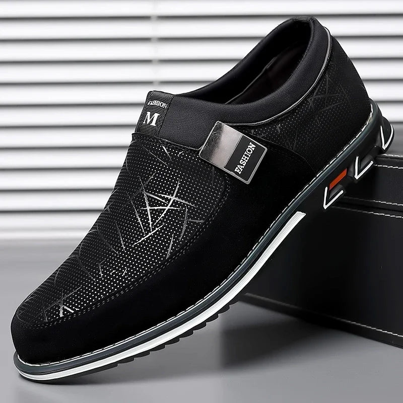 Business Men Leather Shoes for Men 2025 New Comfort Trend Flat Work Shoes Casual Moccasin Sneakers Slip on Big Size Male Loafers