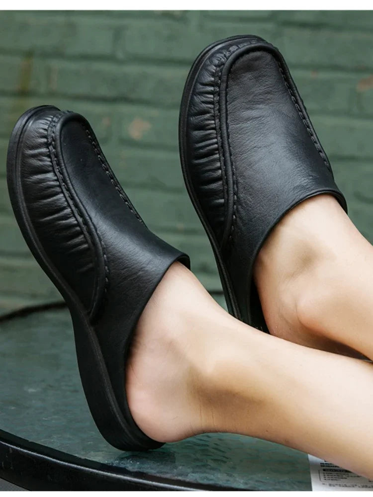 2025 Men Shoes EVA Slip on Flats Shoes Men's Slippers Men Walking Half Slipper Comfortable Soft Household Sandals