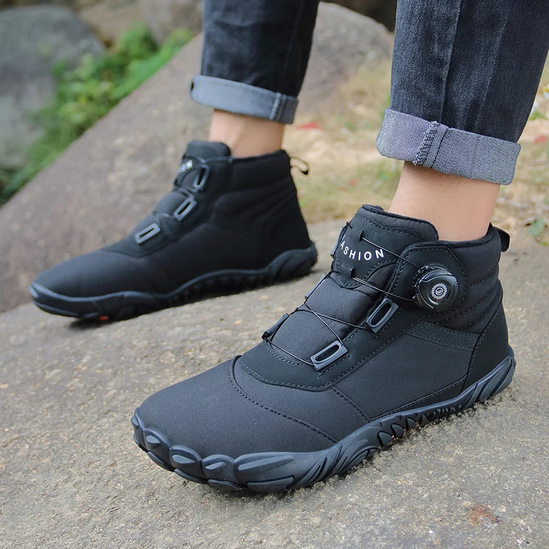 Men Winter Boots Outdoor Barefoot Boots for Women Ankle Boots Plush Warm Snow Shoes Non-slip Sneakers Plus Size Couple Shoes