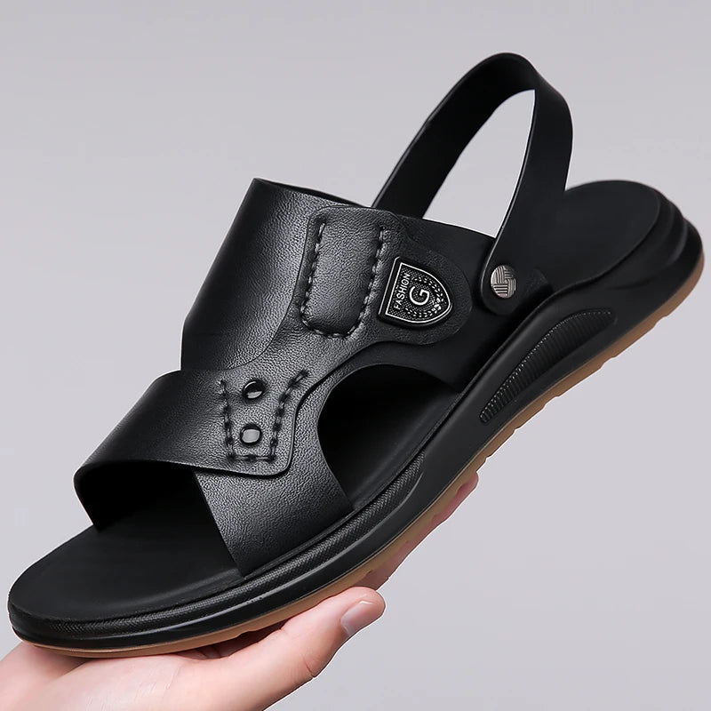 British Style Men's Outdoor Beach Shoes Summer Trend Thick Soled Wear-resistant Men's Oxford Shoes Breathable Casual Sandals