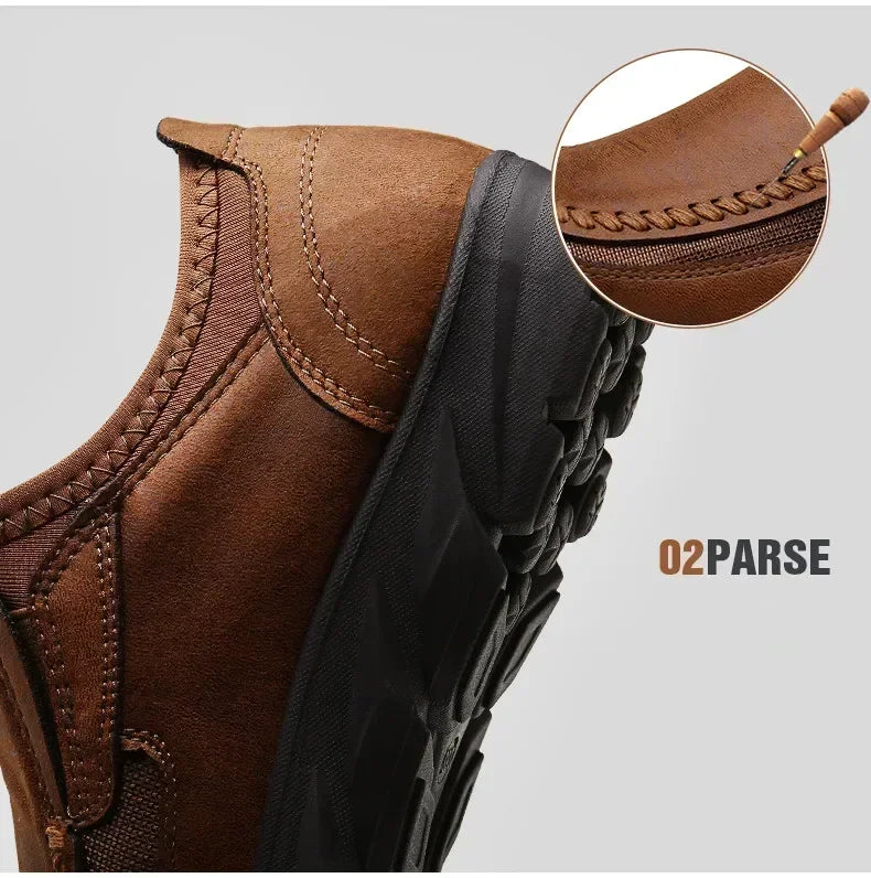 Leather Men Casual Shoes Comfortable Man Walking Runnning Sneakers Breathable Man Loafers Slip on Driving Shoes Zapatos Size 48